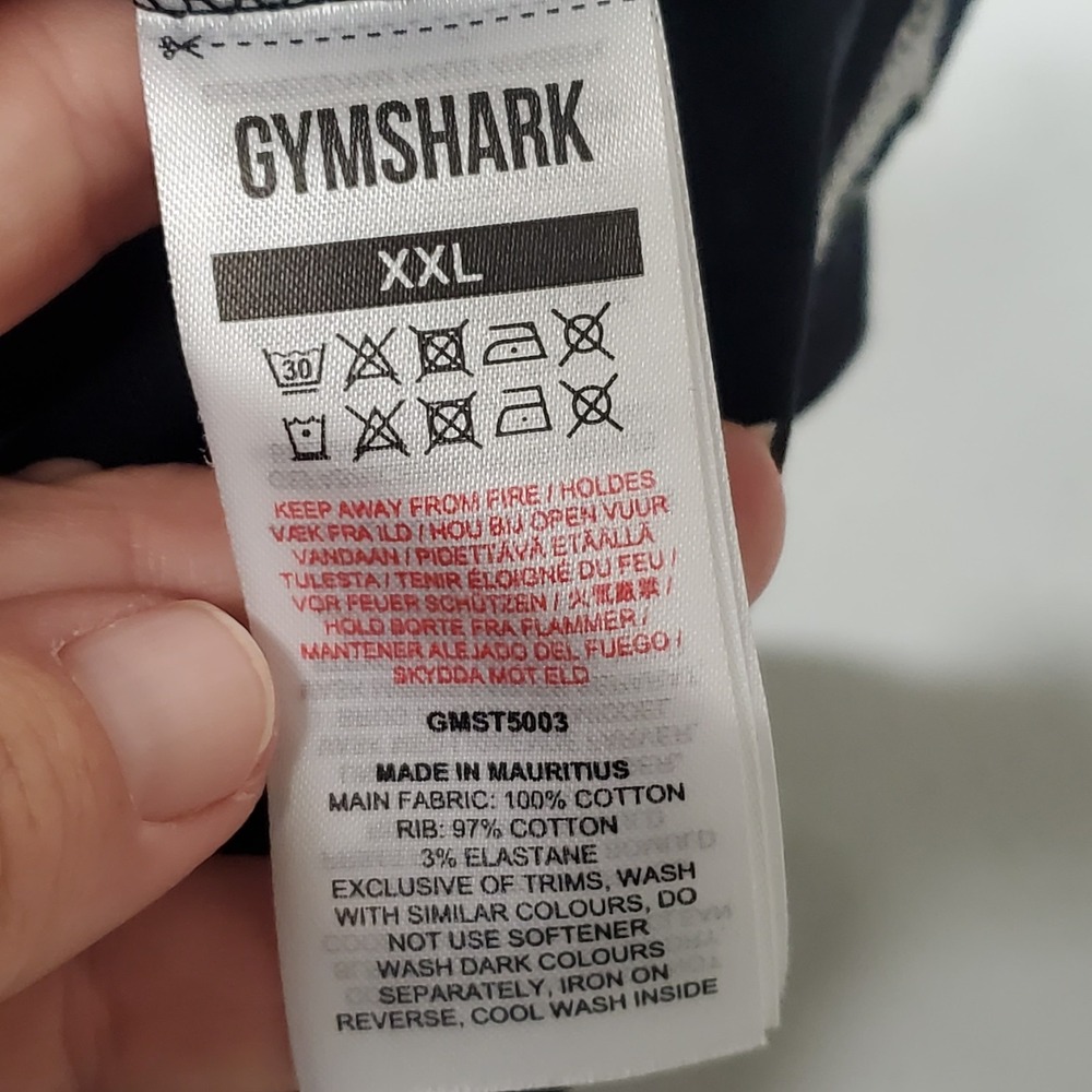 Gymshark Mens Short Sleeve Athletic T Shirt Size XXL Black Sport Logo Workout - Picture 4 of 8